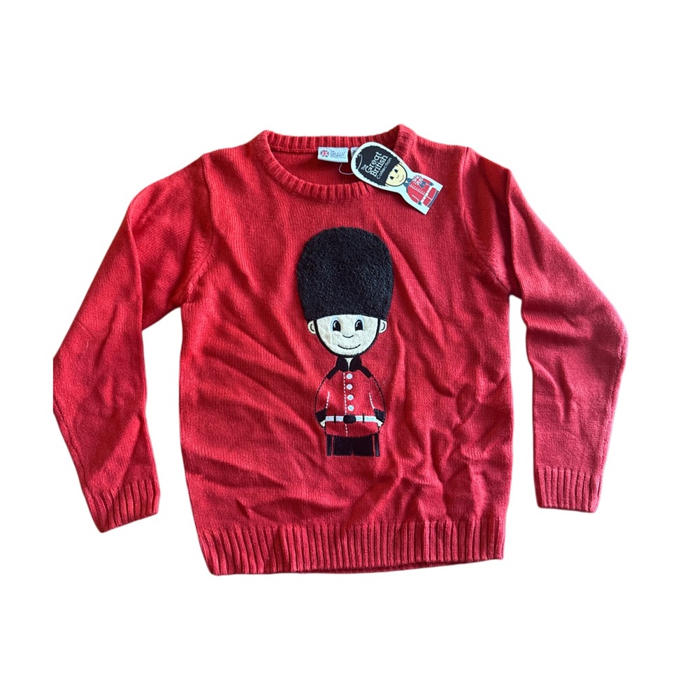 The Great British Collection Red Soldier Plush Hat Kids Jumper Size 7/8